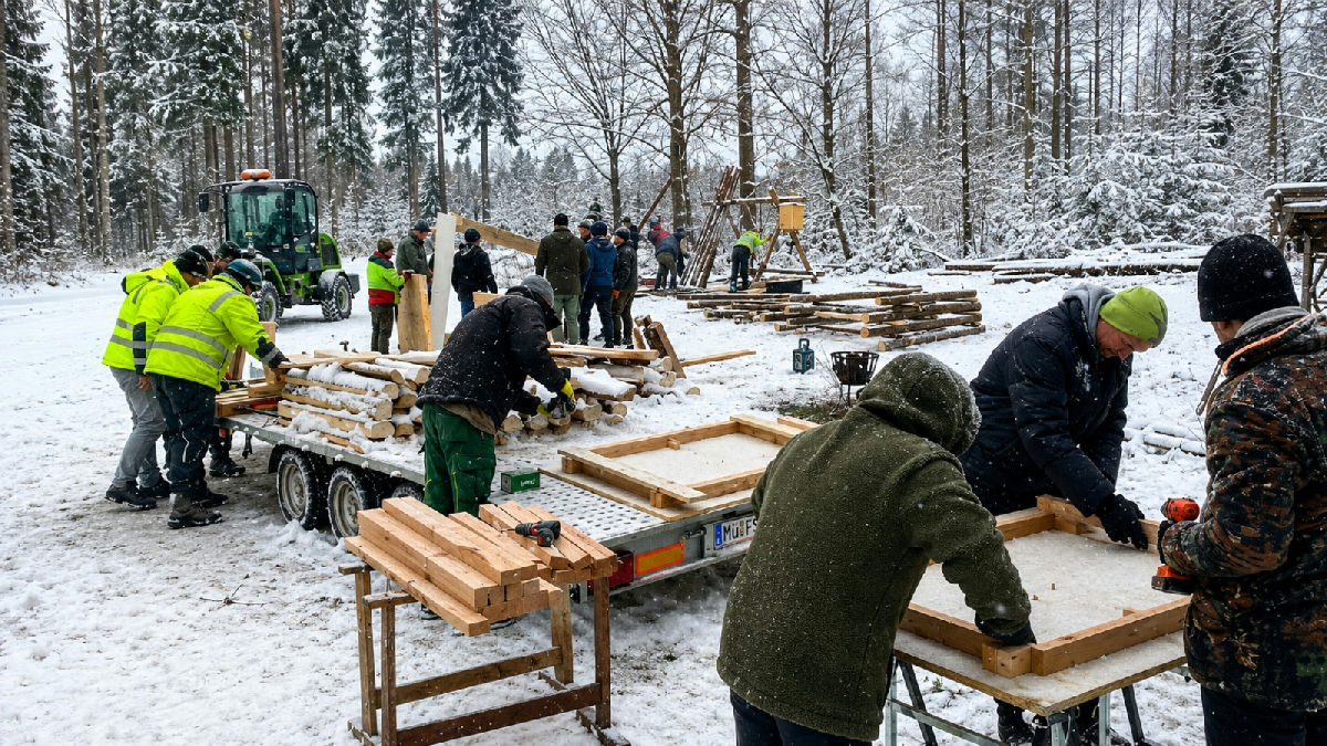 Kanzelbau im verschneiten Praxisrevier